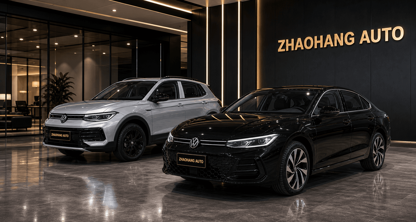 ZHAOHANG AUTO premium showroom with used cars for export from China